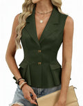 Women's Bow-tie Button V-Neck Suit Vest
