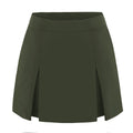 High Waisted Zip Front A Line Culottes With Double Side Slits