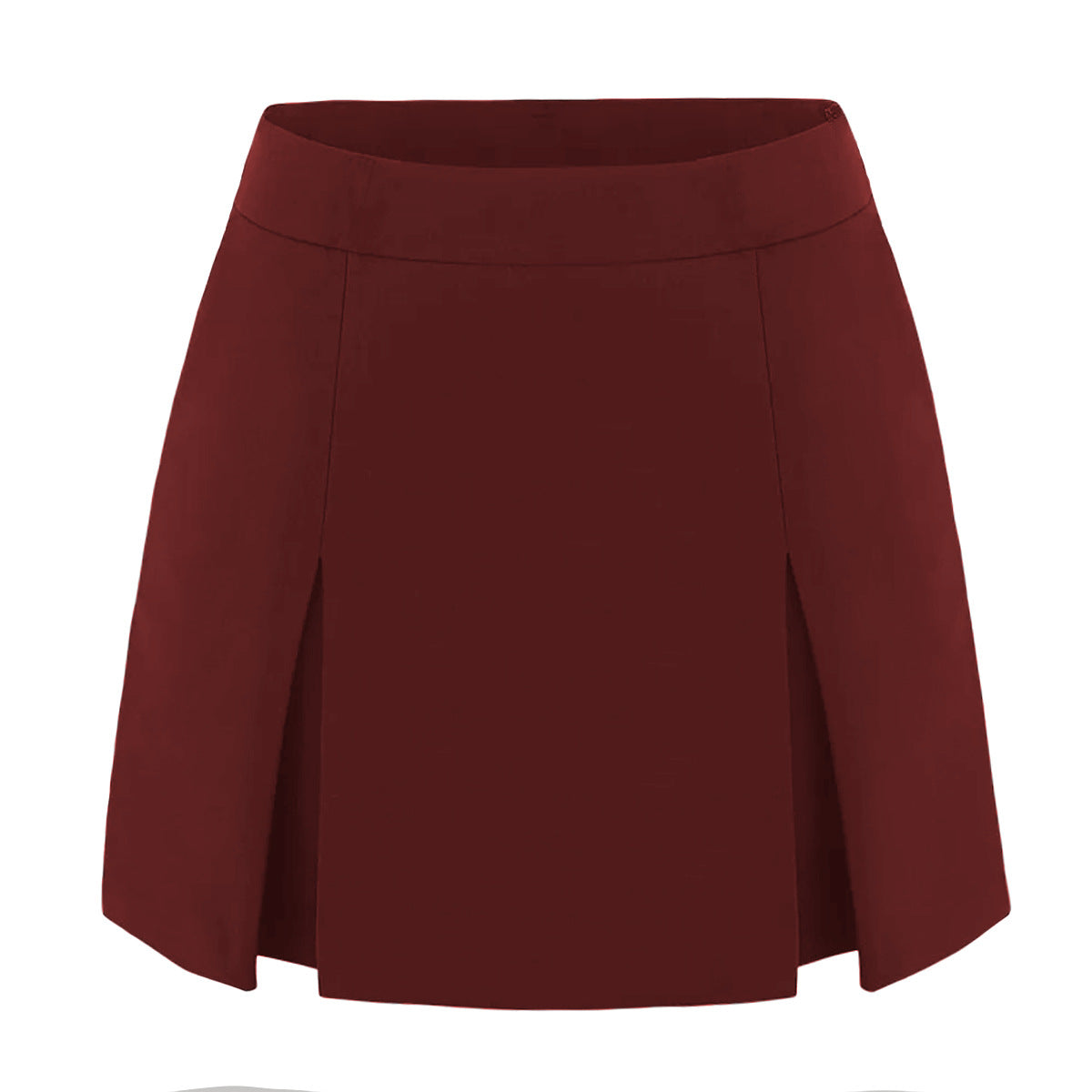 High Waisted Zip Front A Line Culottes With Double Side Slits