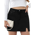 Womens Denim Skirt High-Waisted Slimming Retro Style