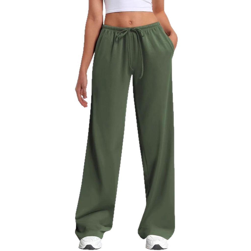 Womens Wide-leg Sweatpants Loose-fitting Low-rise Athletic Pants